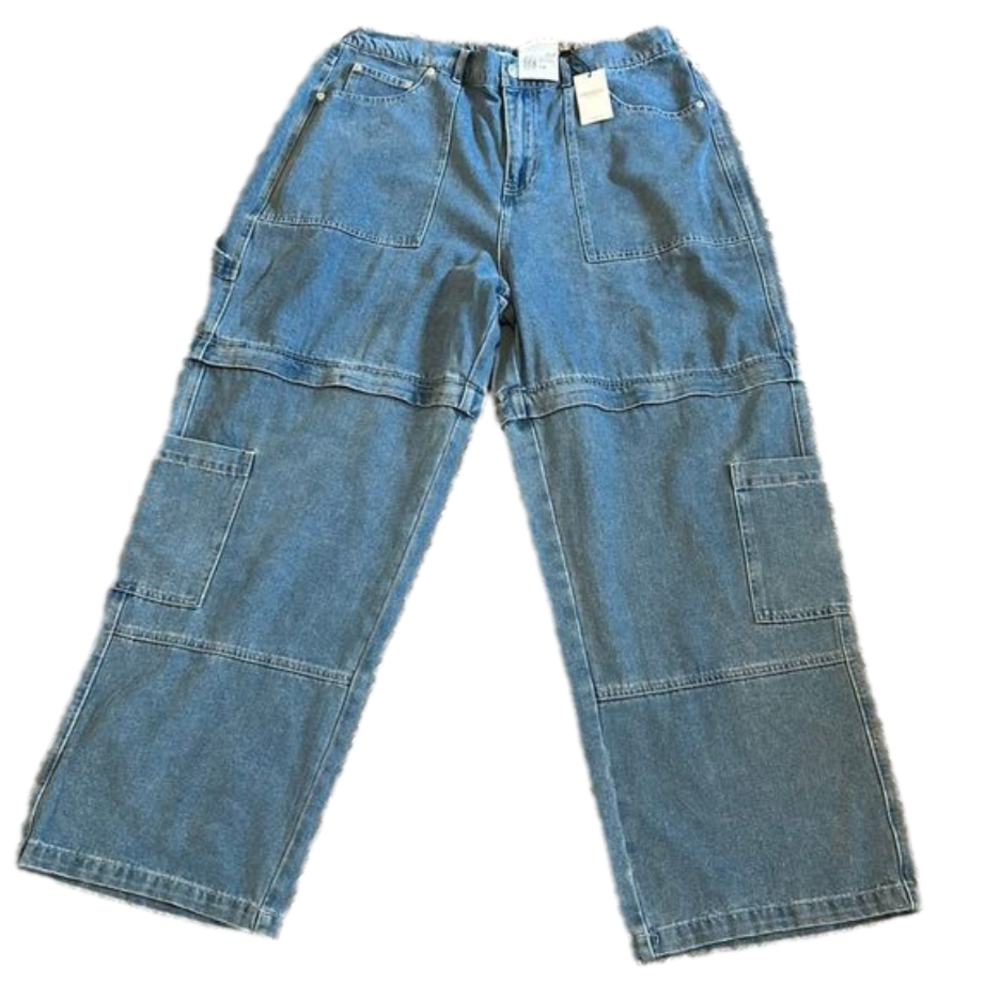FOREVER 21 Plus Apparel cargo zip off jeans